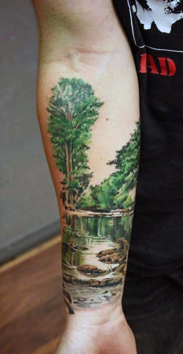 100 Natur Tattoos für Männer - Deep Great Outdoor Designs  