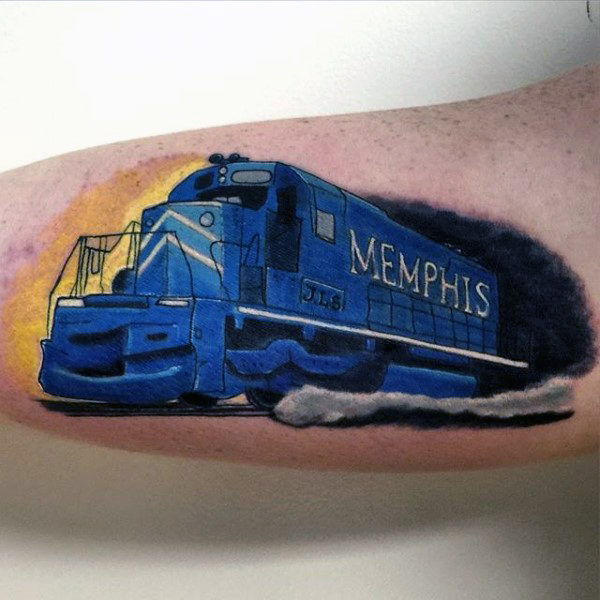 70 Zug Tattoos für Männer - männliche Eisenbahn-Designs  