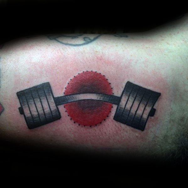 40 Barbell Tattoo Designs für Männer - Bodybuilding Ink Ideen  