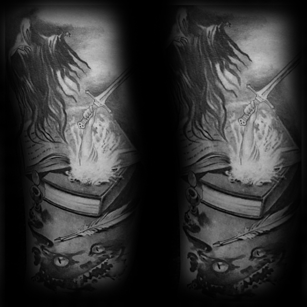 40 Dementor Tattoo Designs für Männer - Harry Potter-Tinten-Ideen  