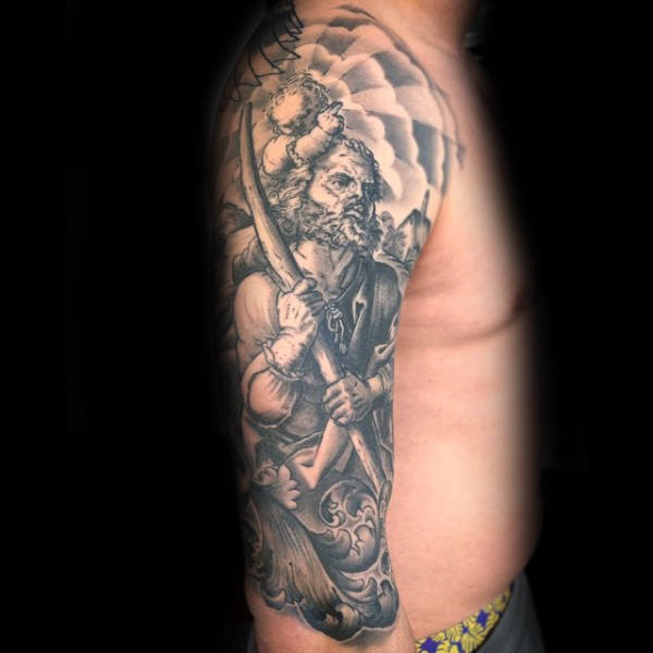 40 St Christopher Tattoo Designs für Männer - Manly Ink Ideen  