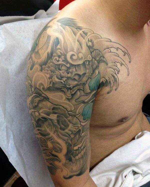 100 Foo Dog Tattoo Designs für Männer - Chinesische Gaurdian Lions  