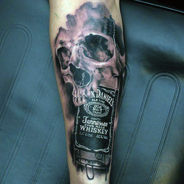 60 Jack Daniels Tattoo-Designs für Männer - Whiskey Ink Ideen  