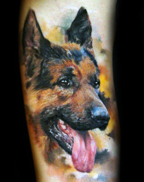 30 Deutscher Schäferhund Tattoo Designs für Männer Hund Tinte Ideen