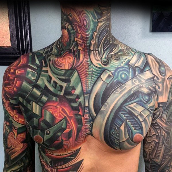 40 3D Brust Tattoo Designs für Männer - Manly Ink Ideen  