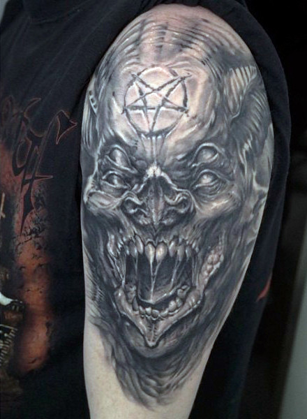 90 Dämon Tattoos für Männer - Devilish Exterieur Design-Ideen  