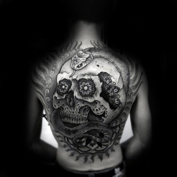 50 3D Skull Tattoo Designs für Männer - Cool Cranium Ink Ideen  