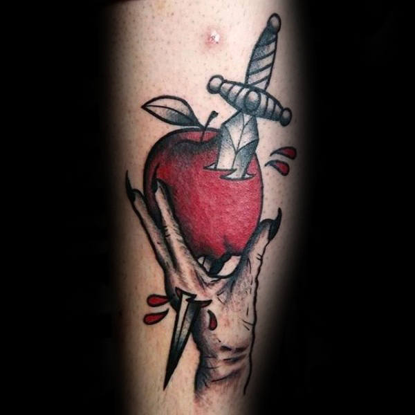 75 Apple Tattoo Designs für Männer - Bite In Ink Ideen  