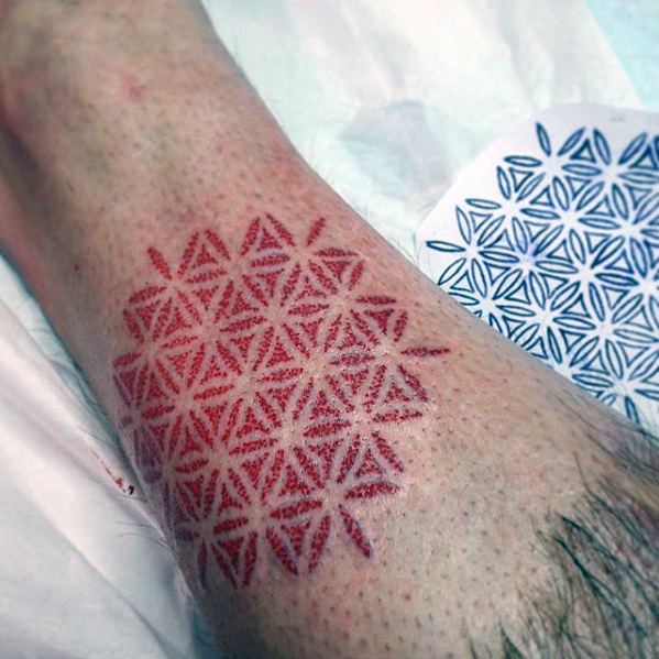50 geometrische Bein Tattoos für Männer - Maskuline Design-Ideen  