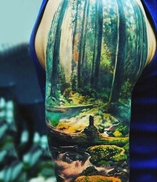 100 Natur Tattoos für Männer - Deep Great Outdoor Designs  