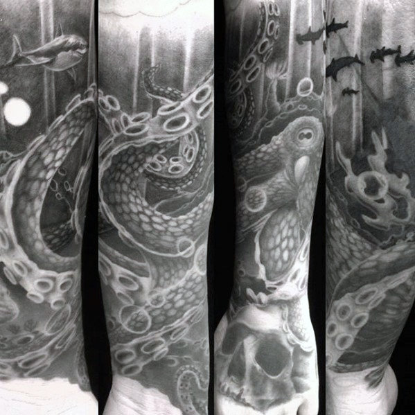 50 Octopus Sleeve Tattoo Designs für Männer - Manly Ink Ideen  