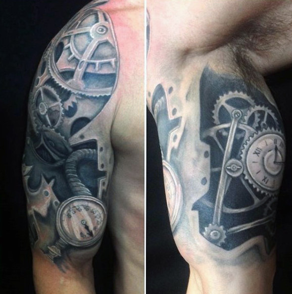 75 Steampunk Tattoo-Designs für Männer - Maskuline Maschinen  
