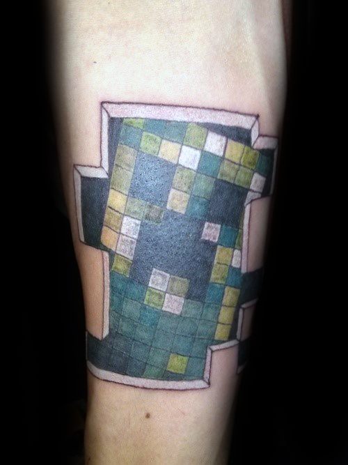 40 Tetris Tattoo Designs für Männer - Videospiel-Tinten-Ideen  