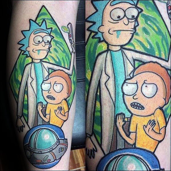 60 Rick And Morty Tattoo-Designs für Männer - Animated Ink Ideen  