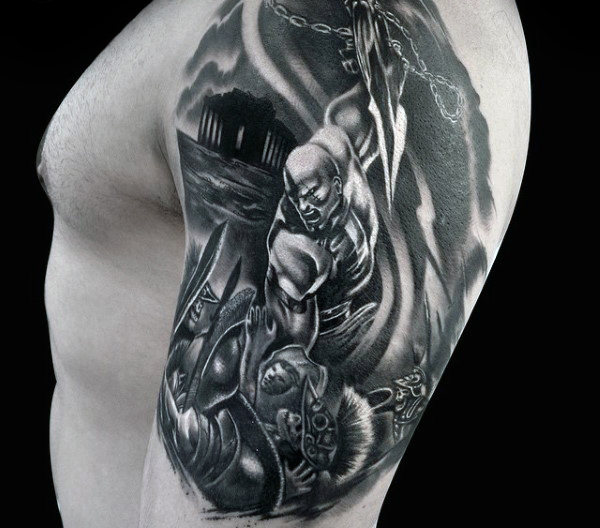 30 Kratos Tattoo-Designs für Männer - God Of War Ink-Ideen  