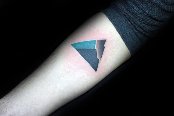 50 geometrische Berg Tattoo Designs für Männer - Geometrie-Tinte Ideen  