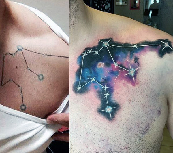 90 Astronomie Tattoos für Männer - Maskuline Design-Ideen  