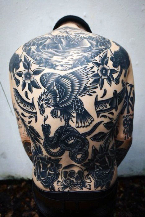50 Eagle Zurück Tattoo Designs für Männer - Flying Bird Ink Ideen  