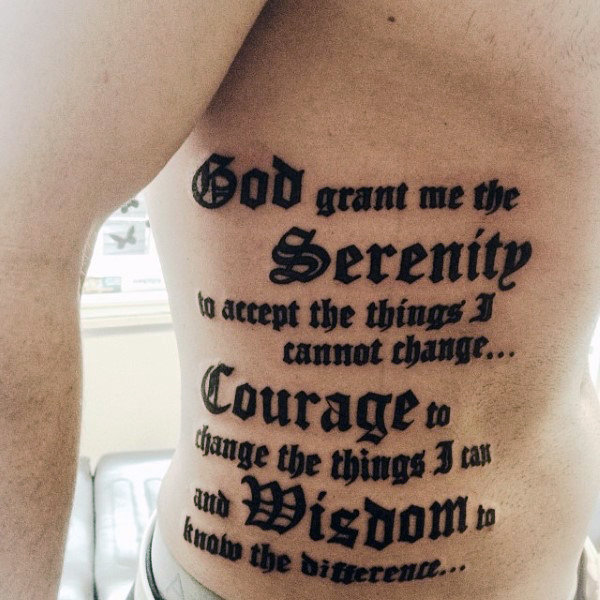 50 Serenity Prayer Tattoo Designs für Männer - Emporhebende Ideen  