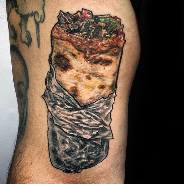 20 Burrito Tattoo Designs für Männer - Food Ink Ideen  
