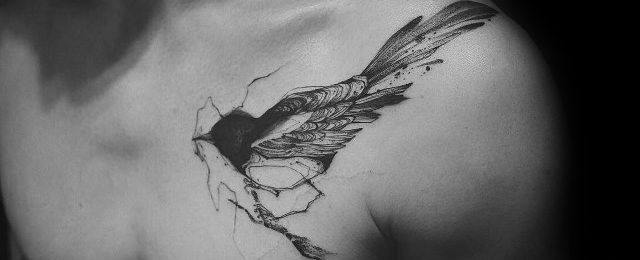 50 Elster Tattoo Designs für Männer VogelTinteIdeen Mann Stil