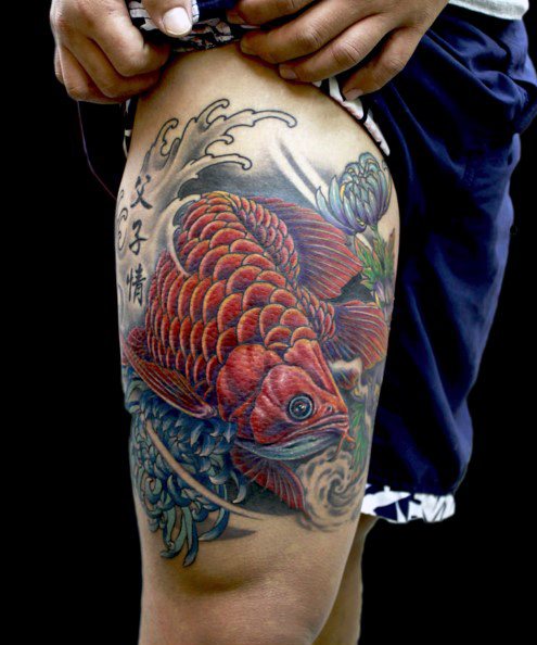 40 Arowana Tattoo-Designs für Männer - Fisch-Tinten-Ideen  