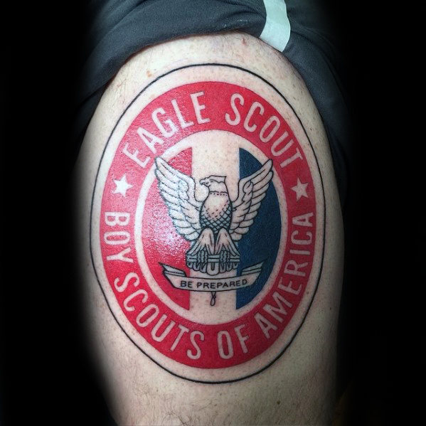 30 Eagle Scout Tattoo Designs für Männer - Pfadfinder von Amerika Tinte Ideen  