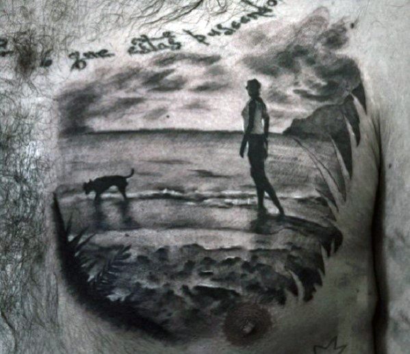 40 kleine Strand Tattoos für Männer - Seashore Design-Ideen  