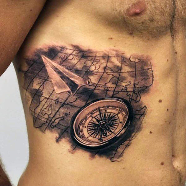 50 Weltkarte Tattoo-Designs für Männer - Abenteuer auf der ganzen Welt  