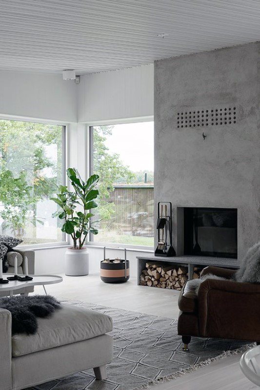 Top 60 besten Konkrete Kamin Designs - minimalistische Interieur Ideen  