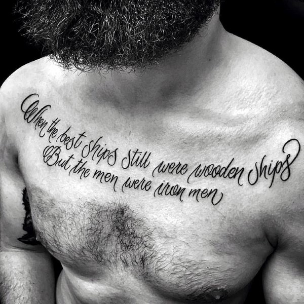 90 Skript Tattoos für Männer - Schreibschrift Ideen  