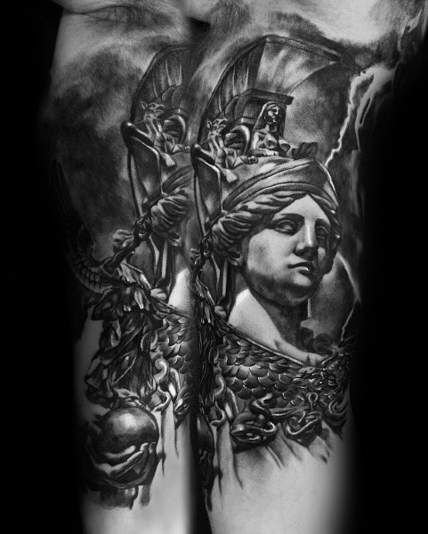 60 Athena Tattoo Designs für Männer - Ancient Greek Goddess Ideen  