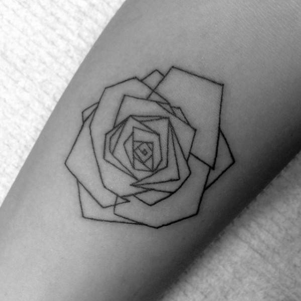 40 geometrische Rose Tattoo Designs für Männer - Blumen-Tinte-Ideen  