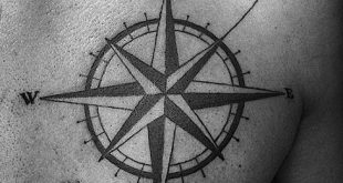 50 einfache Kompass Tattoos für Männer - gerichtete Design-Ideen  