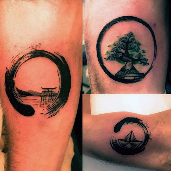 60 Enso Tattoo Designs für Männer - Zen japanische Tinte Ideen  