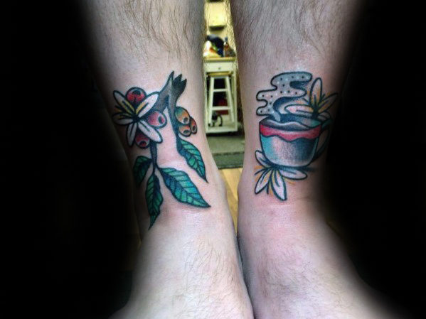 50 traditionelle Bein Tattoos für Männer - Manly Old School Design-Ideen  