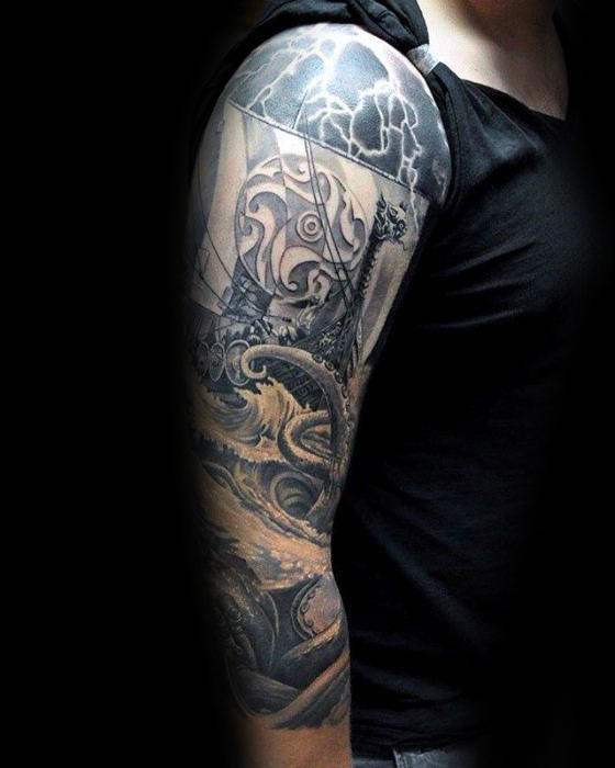 50 Octopus Sleeve Tattoo Designs für Männer - Manly Ink Ideen  