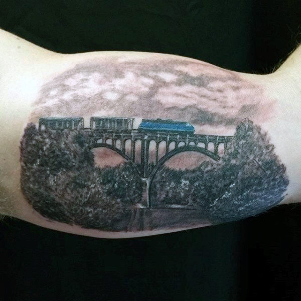 70 Zug Tattoos für Männer - männliche Eisenbahn-Designs  