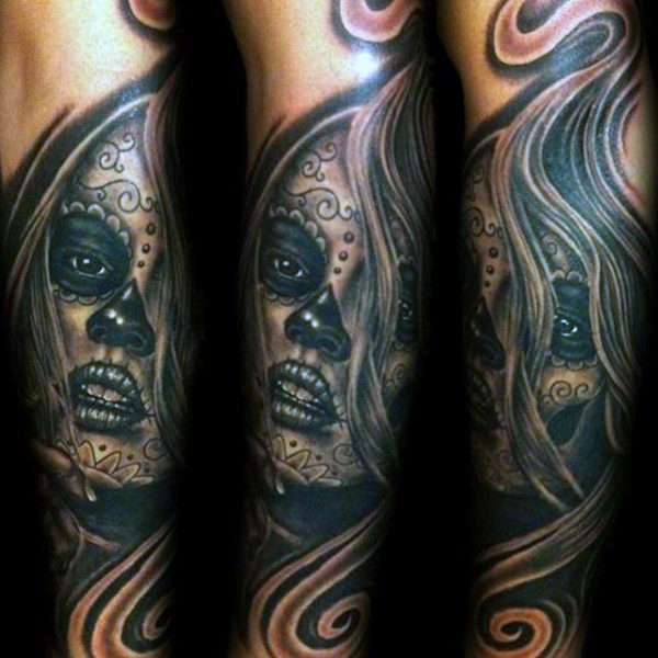 70 Tag der Toten Tattoos für Männer - mexikanische Urlaub Designs  