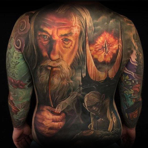 30 Auge von Sauron Tattoo-Designs für Männer - Herr der Ringe Ideen  