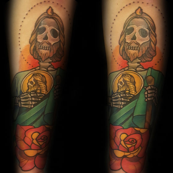 40 St Jude Tattoo Designs für Männer - religiöse Tinte Ideen  