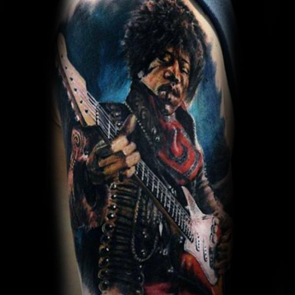 60 Jimi Hendrix Tattoo Designs für Männer - Musical Ink Ideen  