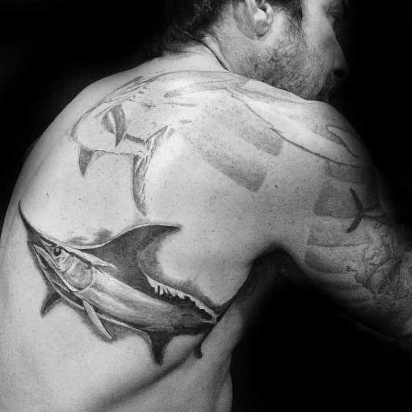 40 Schwertfisch Tattoo Designs für Männer - Billfish Ink Ideen  
