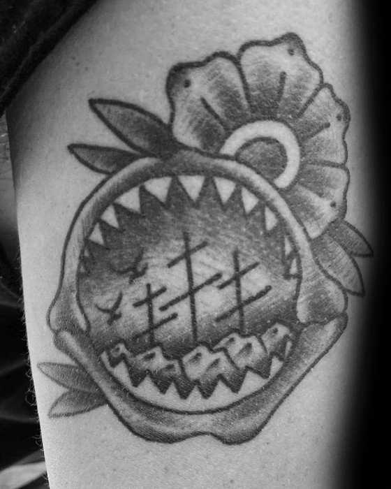 60 Shark Jaw Tattoo Designs für Männer - ein Biss Tinte Ideen  