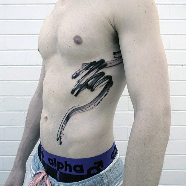 100 Pinselstrich Tattoo-Designs für Männer - gemalte Ideen  