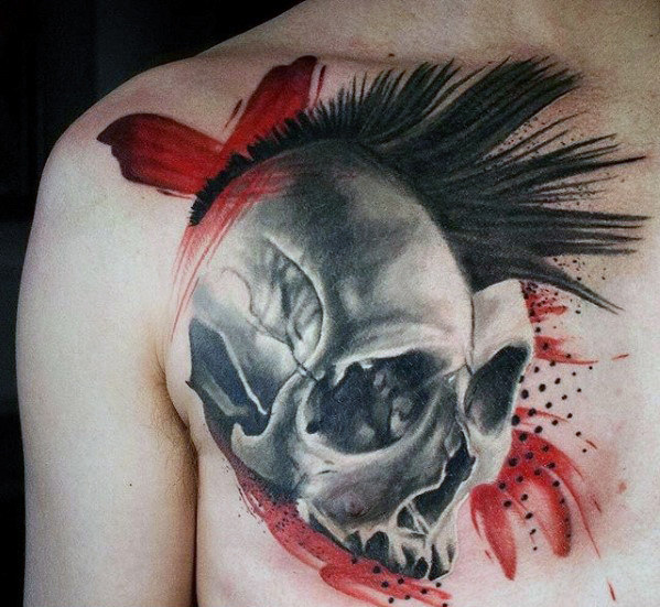 50 3D Skull Tattoo Designs für Männer - Cool Cranium Ink Ideen  