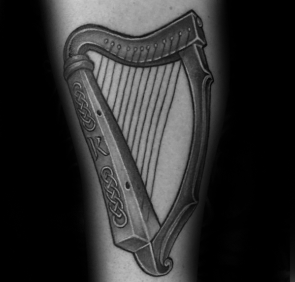 60 Harp Tattoo Designs für Männer - Musikinstrument Tinte Ideen  