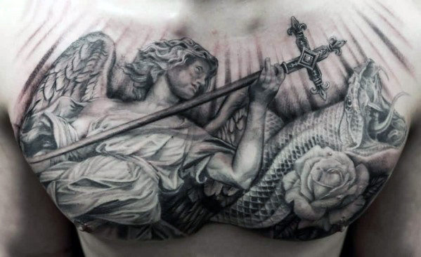 50 3D Kreuz Tattoo Designs für Männer - Jesus Ink Ideas  