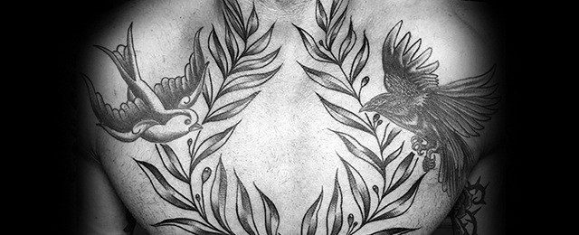 60 Lorbeerkranz Tattoo Designs für Männer Branch Ink Ideen Mann