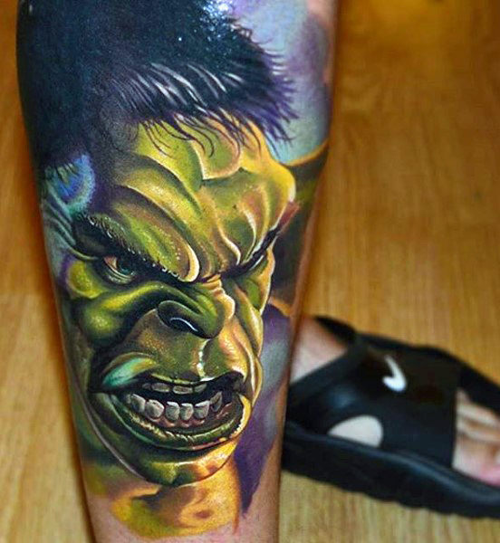 100 unglaubliche Hulk Tattoos für Männer - galante grüne Design-Ideen  